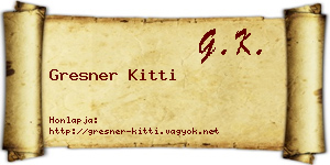 Gresner Kitti névjegykártya